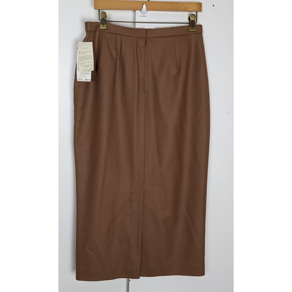Pendleton | Tan Skirt 100% Virgin Wool Zip Back 2 Front Pockets Full Lining 12 - Picture 4 of 15